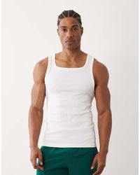 4505 - Square Neck Slim Fit Seamless Rib Training Singlet - Lyst