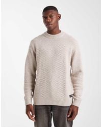 JJ Rebel - Ruimvallende Pluizige Trui Met Ronde Hals En Textuur - Lyst