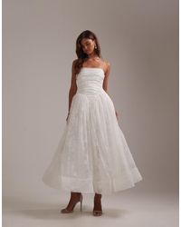 ASOS - Bridal Ruched Bust Cami Wedding Maxi Dress With Full Lace Skirt - Lyst