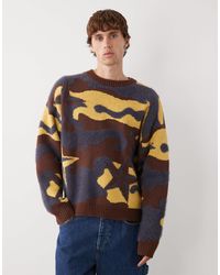 Collusion - – kastiger strickpullover mit military-muster - Lyst