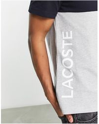 Lacoste Colour Block Linear Shoulder Logo Polo Shirt in Blue for Men | Lyst  UK