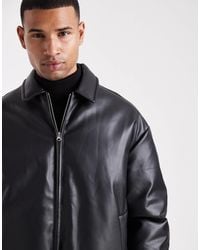 ASOS - Faux Leather Bomber Jacket - Lyst