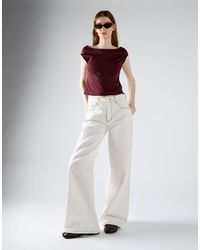 Glamorous - Open Square Back Cap-Sleeve Top - Lyst