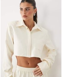 Missy Empire - Collared Cropped Shirt Co-Ord - Lyst
