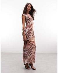 AFRM - Mylo Mesh Round Neck Cap Sleeve Maxi Dress - Lyst