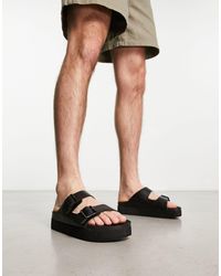 ASOS - – sandalen aus kunstleder mit zwei riemen und dicker sohle - Lyst