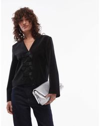 ARKET - Velvet Top With Bow Front Detail - Lyst