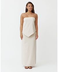 4th & Reckless - Linen Striped Maxi Skirt Co-ord - Lyst