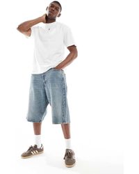 Jack & Jones - Pantalones Cortos Vaqueros Azules De Corte Skater Con Lavado Envejecido Ron De - Lyst