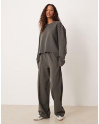 ASOS - Co-ord Interlock Long Sleeve Boxy Cropped T-shirt - Lyst
