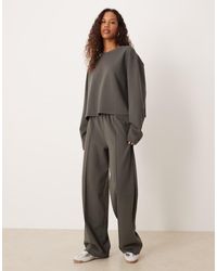 ASOS - Co-ord Interlock Long Sleeve Boxy Cropped T-shirt - Lyst