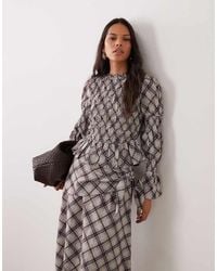 Wednesday's Girl - Bell Sleeve Shirred Top - Lyst