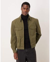 Mango - Cotton Blend Zip Through Jacket - Lyst