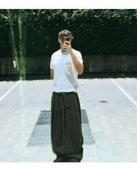 Bershka - Tall Barrel-Leg Trousers With Darts And Belt - Lyst