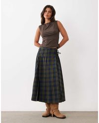 Nobody's Child - High Rise Tie Detail Pleated Maxi Skirt - Lyst