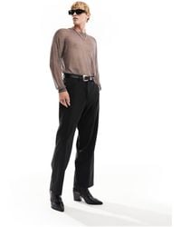 ASOS - Knitted Metallic Mesh Long Sleeve Jumper - Lyst