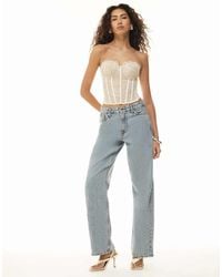 River Island - Lace Corset Top - Lyst