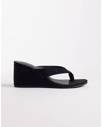 SEQWL Wide Fit - Ines Thong Wedge Sandals - Lyst