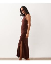 Miss Selfridge - Linen Look Halter Maxi Dress - Lyst