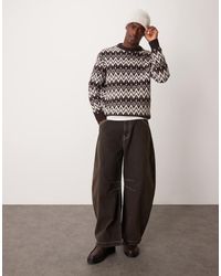 SELECTED - Maglione Girocollo Lavorato Color Crema E Fantasia - Lyst