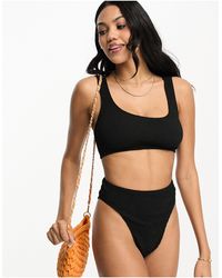 ASOS - Fuller Bust Amy Mix And Match Crinkle Skinny Scoop Crop Bikini Top - Lyst