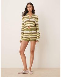 ASOS - Short d'ensemble en maille crochetée rayée - Lyst