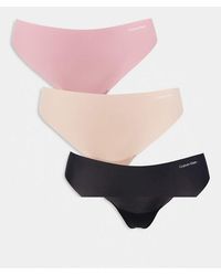 Calvin Klein - Microfiber Seamless 3 Pack Thongs - Lyst