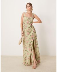 ANAYA - Floral Print Strappy Maxi Bridesmaid Dress - Lyst