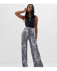 ASOS Pantalones de pernera ancha ancha en estampado efecto serpiente - Multicolor