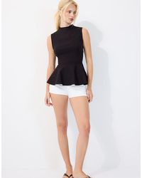 Stradivarius - Hoogsluitende Peplumtop Zonder Mouwen - Lyst