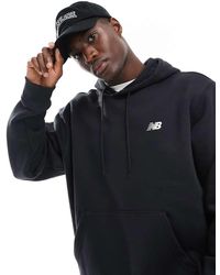 New Balance - Small Logo Brushed Hoodie - Lyst
