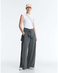 Oysho - Soft-touch Wide-leg Trousers With Side Pleat And Modal - Lyst