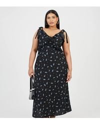 Brave Soul - Curve Floral V-Neck Strappy Maxi Dress - Lyst