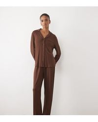ASOS - Asos Design Viscose Tall Super Soft Long Sleeve Shirt & Pant Pyjama Set - Lyst