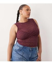 ASOS - Asos Design Curve Lace Tank Top - Lyst