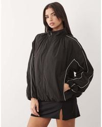 ASOS - Oversized Bubble Hem Track Jacket With Piping - Lyst
