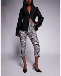ASOS - Pantalones Capri De Corte Alargado Con Y Abertura En El Bajo De Bengalina De - Lyst
