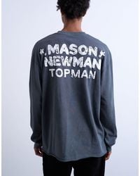 TOPMAN - Mason Newman X Relaxed Fit Long Sleeve T-shirt With Cowboy Boot Front And Back Print - Lyst