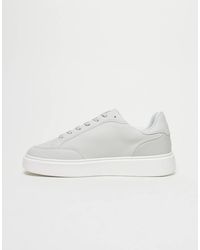 ASOS - Sneakers Stringate Grigie Con Suola Bianca - Lyst