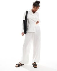 ONLY - – weit geschnittene hose aus leinenmix - Lyst