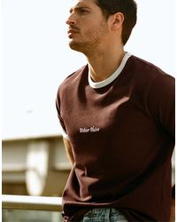Pull&Bear - T-Shirt A Maniche Corte Con Grafica E Finiture A Coste - Lyst