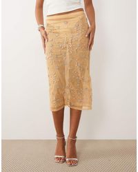 ASOS - Maxi Rok Van Mesh Met Verspreide Versiering - Lyst
