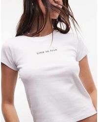 French Connection - Time To Fcuk Slogan Baby Tee - Lyst