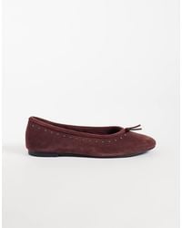 Mango - Ballerina aus 100 % leder mit nieten - Lyst