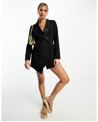 Pimkie - Long Sleeve Mini Blazer Dress Skort With Cross Front Detail - Lyst