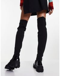 courtney chunky lace up knee high boots