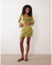 ASOS - Sheer Crochet Lace Tie Side Mini Co-ord Skirt - Lyst