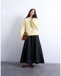 TOPSHOP - Knitted Wool Blend Fluffy Exposed Seam Easy Jumper - Lyst
