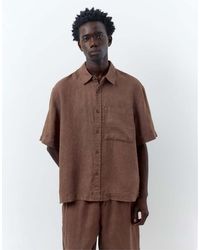 Pull&Bear - 100% Linen Short Sleeve Shirt - Lyst
