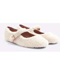 River Island - Borg Mary Jane Ballets - Lyst